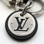 Louis Vuitton Key Holder Damier Leather Rope Black Gray Silver — view 4