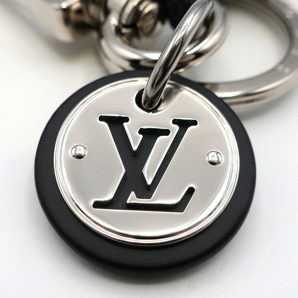 Louis Vuitton Key Holder Damier Leather Rope Black Gray Silver — view 4