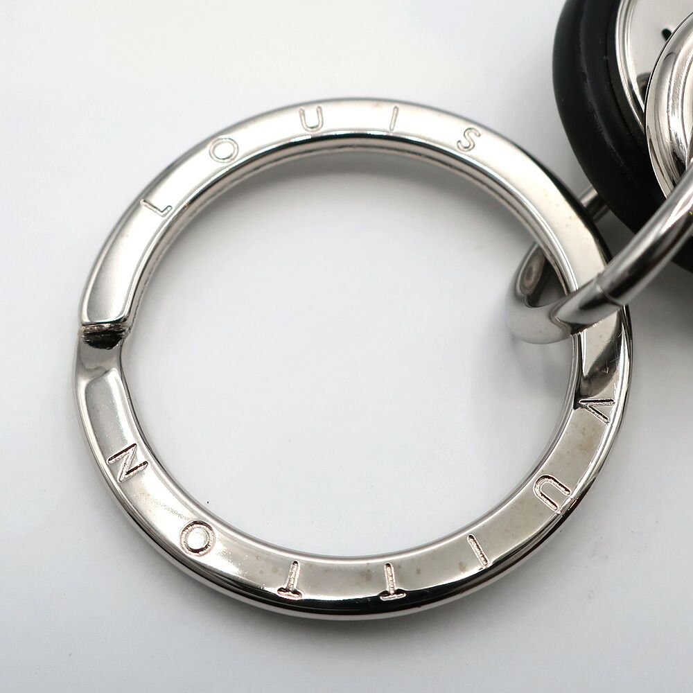 Louis Vuitton Key Holder Damier Leather Rope Black Gray Silver — view 6