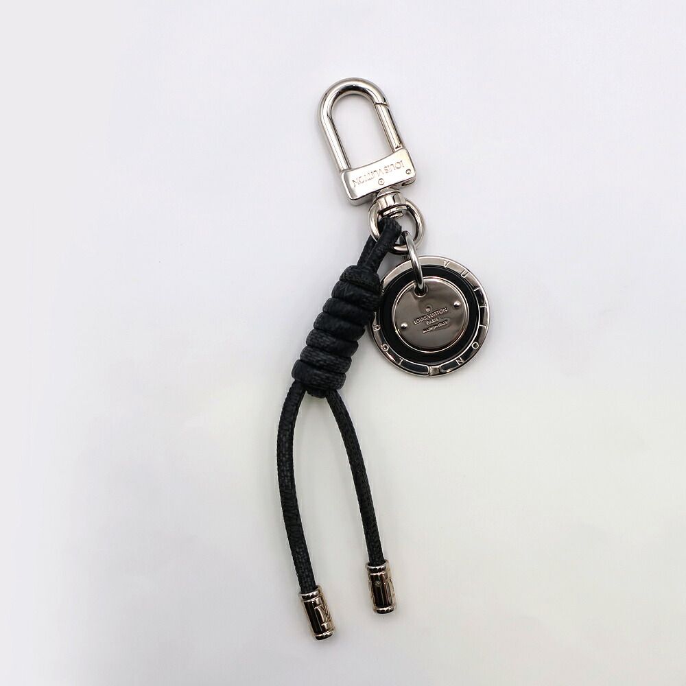 Louis Vuitton Key Holder Damier Leather Rope Black Gray Silver — view 2