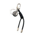 Louis Vuitton Key Holder Damier Leather Rope Black Gray Silver