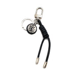 Louis Vuitton Key Holder Damier Leather Rope Black Gray Silver