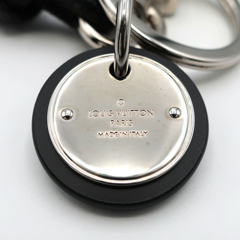 Louis Vuitton Key Holder Damier Leather Rope Black Gray Silver — view 5