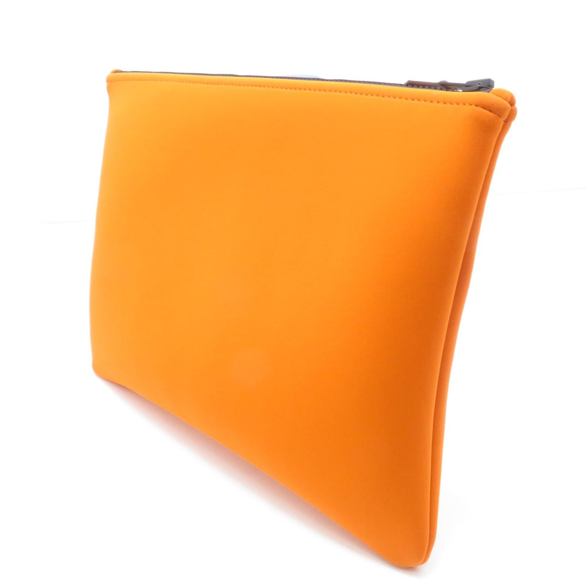 Hermes Neobain Trousse Flat GM Orange Black Pouch Rubber — view 2