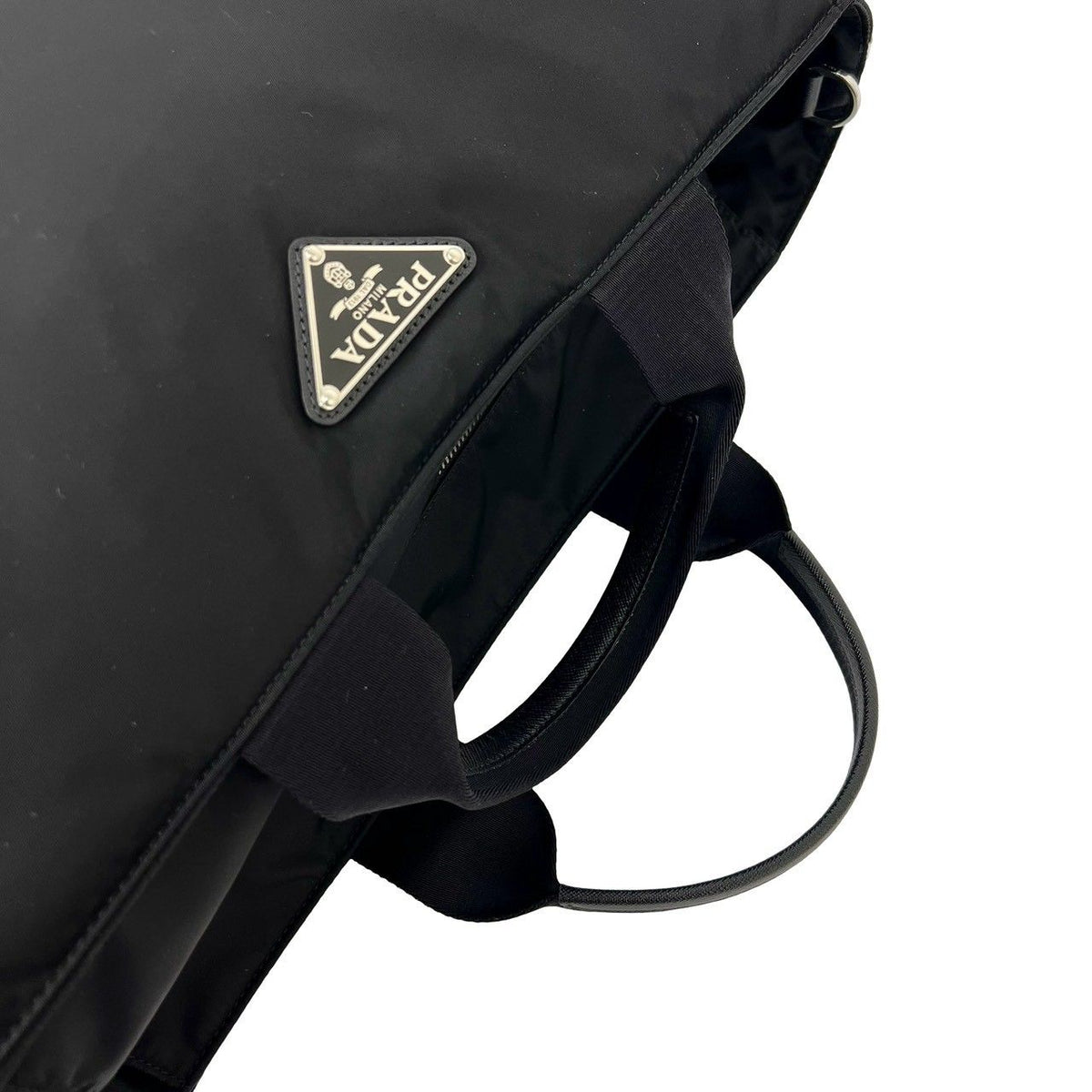 Prada Re-Nylon Tote Adidas Collaboration Nylon Leather 2-Way Shoulder Bag Black — view 4