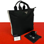 Prada Re-Nylon Tote Adidas Collaboration Nylon Leather 2-Way Shoulder Bag Black