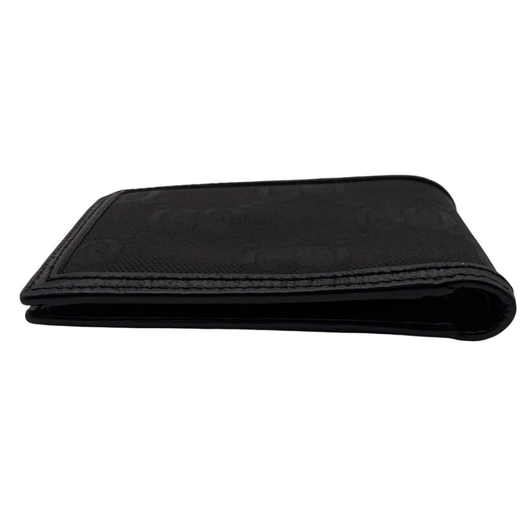 Gucci Bifold Wallet Off the Grit Leather Black Gold GG Logo — view 4