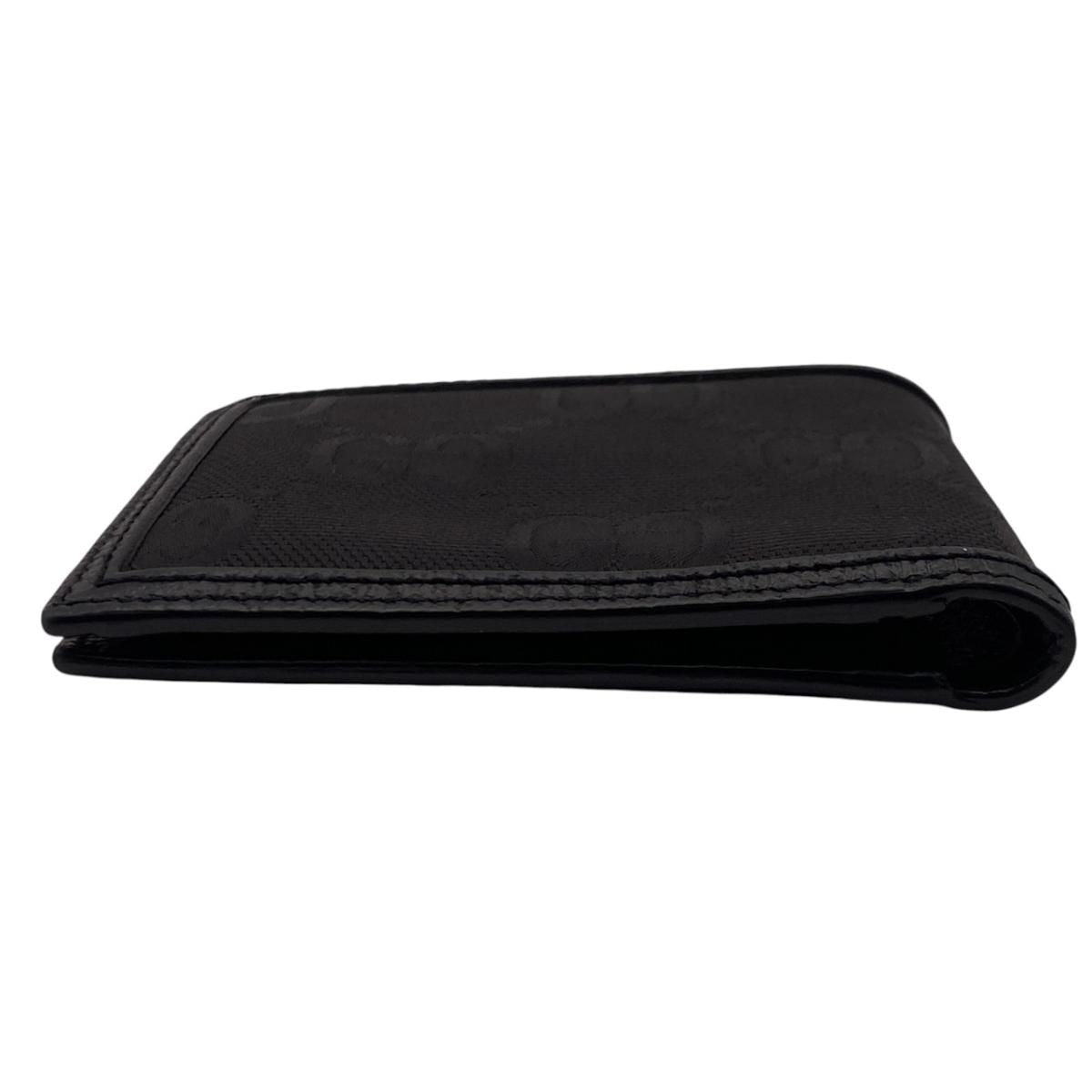 Gucci Bifold Wallet Off the Grit Leather Black Gold GG Logo — view 4