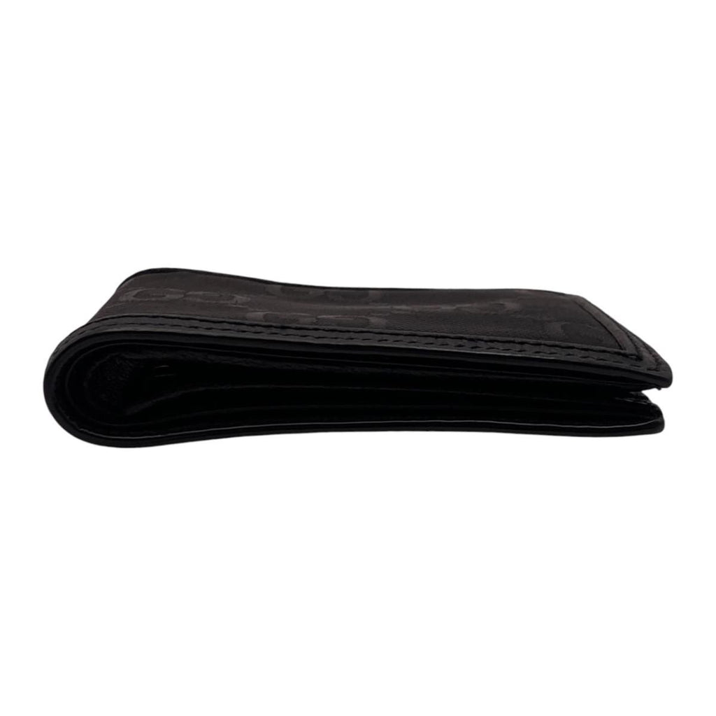 Gucci Bifold Wallet Off the Grit Leather Black Gold GG Logo — view 3