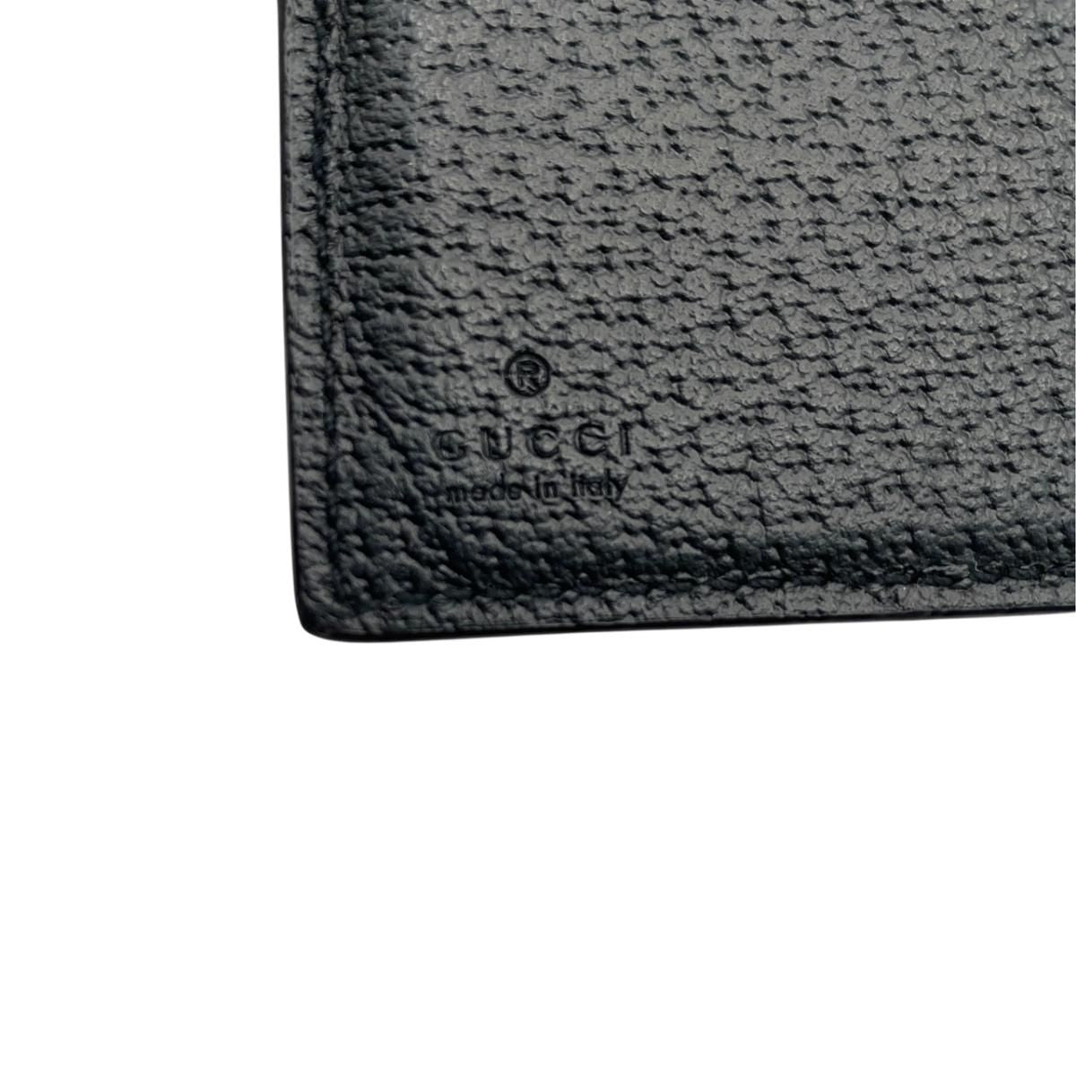 Gucci Bifold Wallet Off the Grit Leather Black Gold GG Logo — view 8