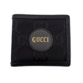 Gucci Bifold Wallet Off the Grit Leather Black Gold GG Logo