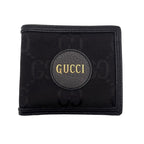 Gucci Bifold Wallet Off the Grit Leather Black Gold GG Logo