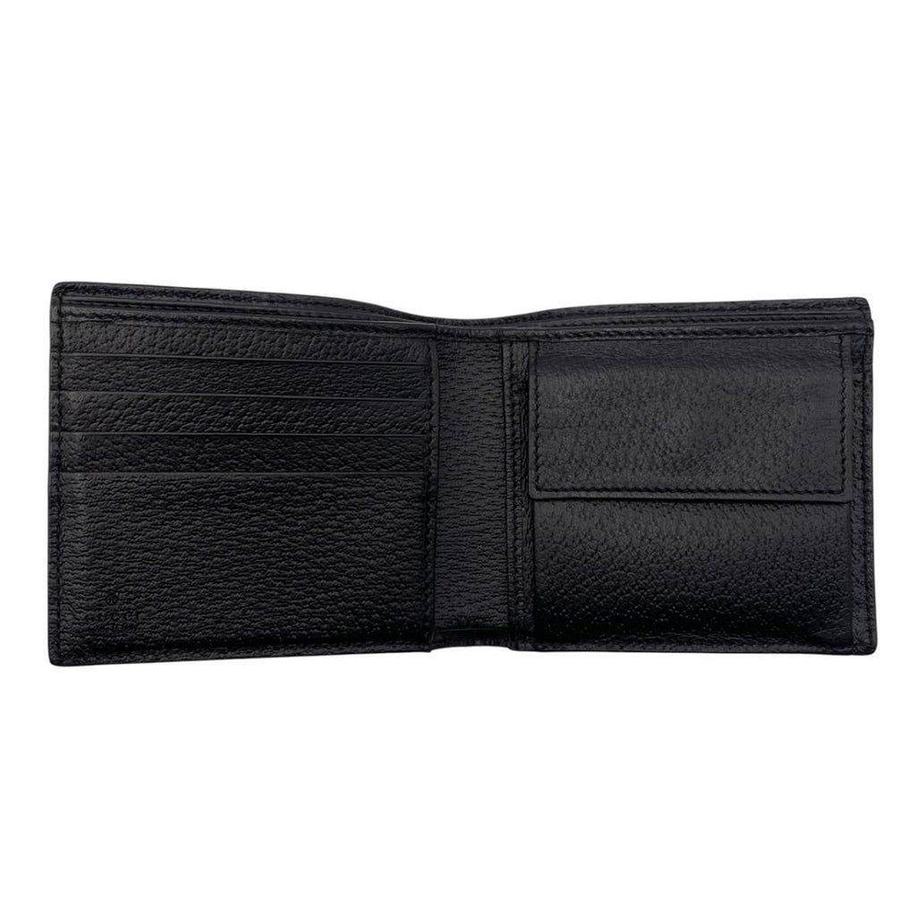 Gucci Bifold Wallet Off the Grit Leather Black Gold GG Logo — view 7