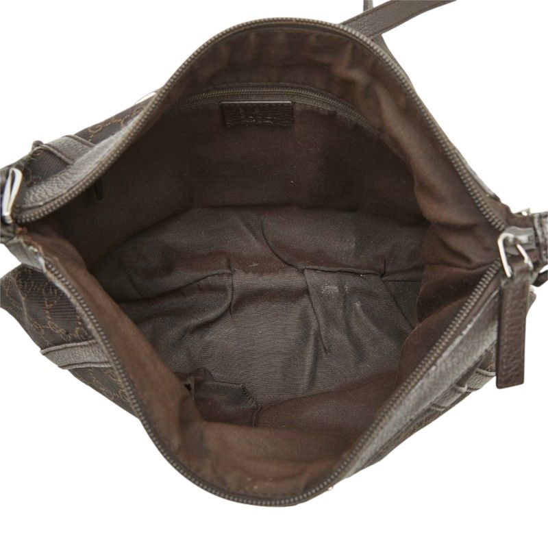 Gucci GG Canvas Crossbody Shoulder Bag Brown — view 6