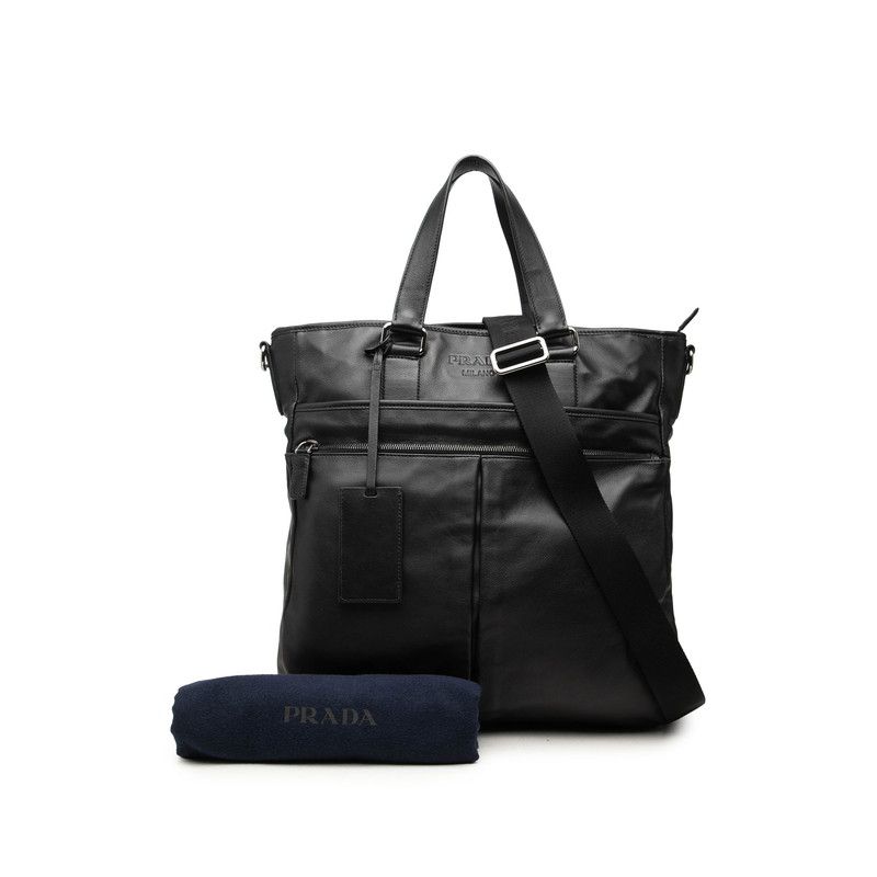 Prada Tote 2-Way Shoulder Bag Black Leather — view 6