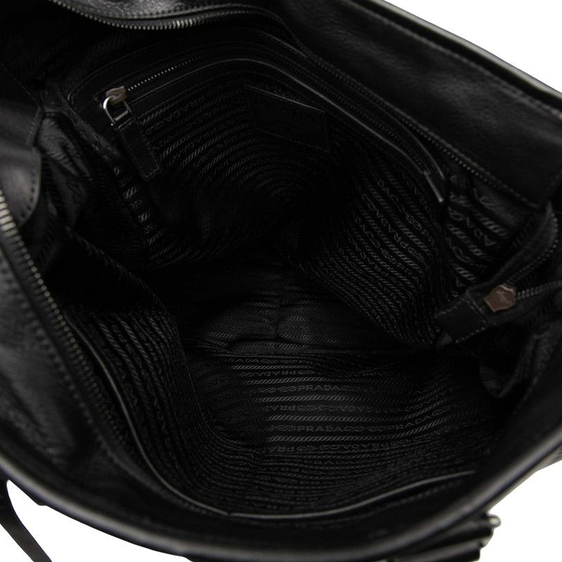Prada Tote 2-Way Shoulder Bag Black Leather — view 4