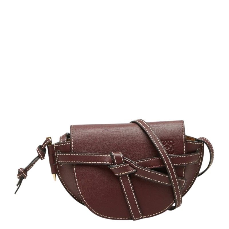Loewe Gate Crossbody Mini Shoulder Bag Bordeaux Leather