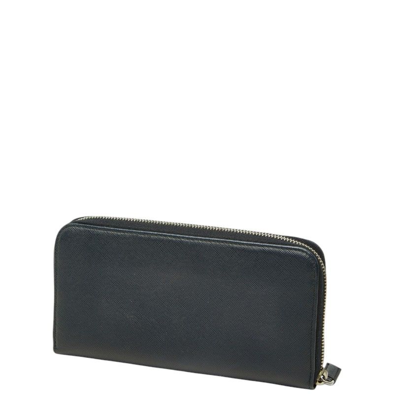 Prada Saffiano Zip Around Wallet Navy Leather — view 2