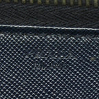 Prada Saffiano Zip Around Wallet Navy Leather — view 7