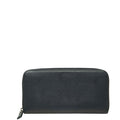 Prada Saffiano Zip Around Wallet Navy Leather