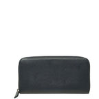Prada Saffiano Zip Around Wallet Navy Leather