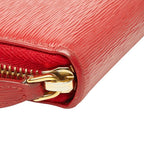 Prada Vitello Move Zip Around Wallet Red Leather — view 5