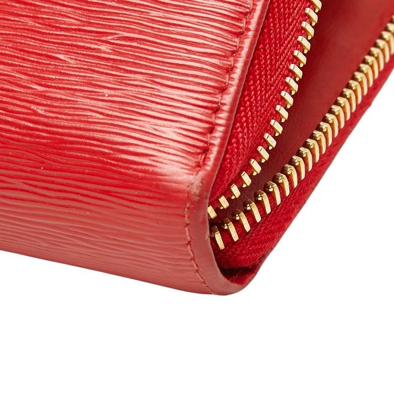 Prada Vitello Move Zip Around Wallet Red Leather — view 8