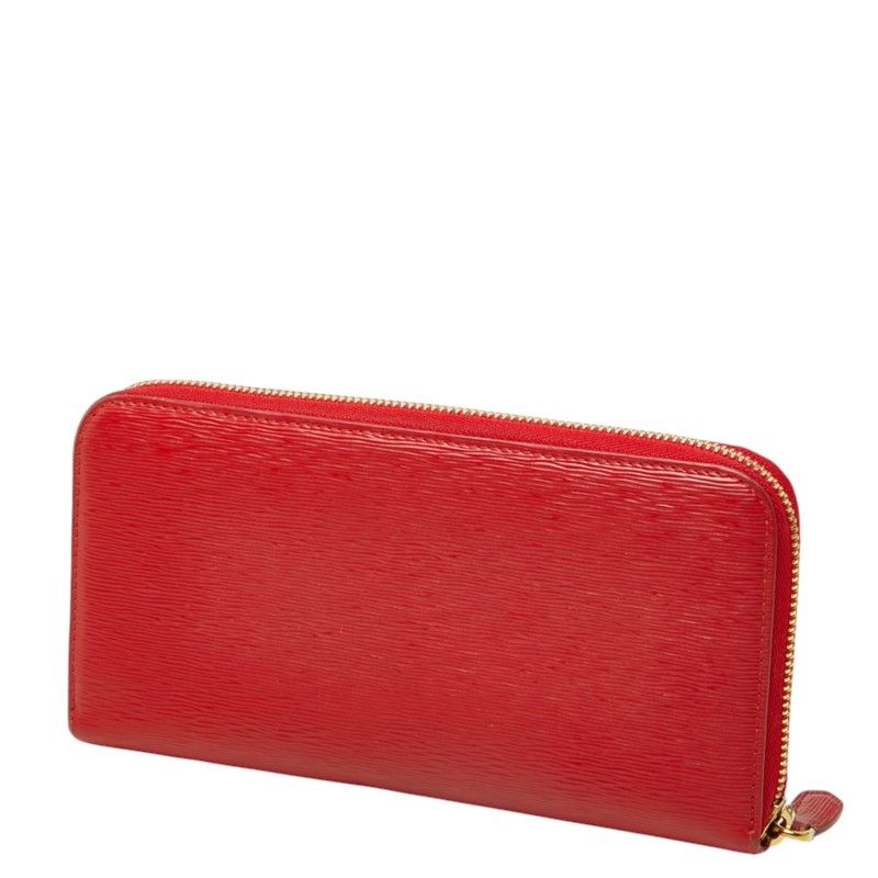 Prada Vitello Move Zip Around Wallet Red Leather — view 2
