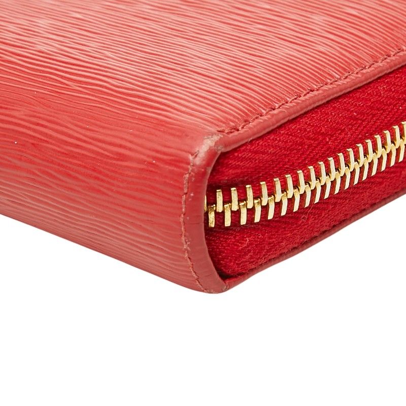 Prada Vitello Move Zip Around Wallet Red Leather — view 4
