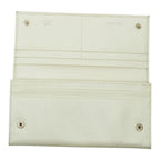 Prada Saffiano Triangle Plate Flap Wallet Zip Around Off White Leather — view 7