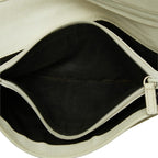 Prada Saffiano Triangle Plate Flap Wallet Zip Around Off White Leather — view 8