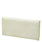 Prada Saffiano Triangle Plate Flap Wallet Zip Around Off White Leather — view 2