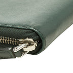 Prada Saffiano Organizer Zip Around Wallet Dark Green Leather — view 5