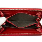 Gucci Guccissima Ribbon Motif Zip Around Wallet Red Leather — view 6