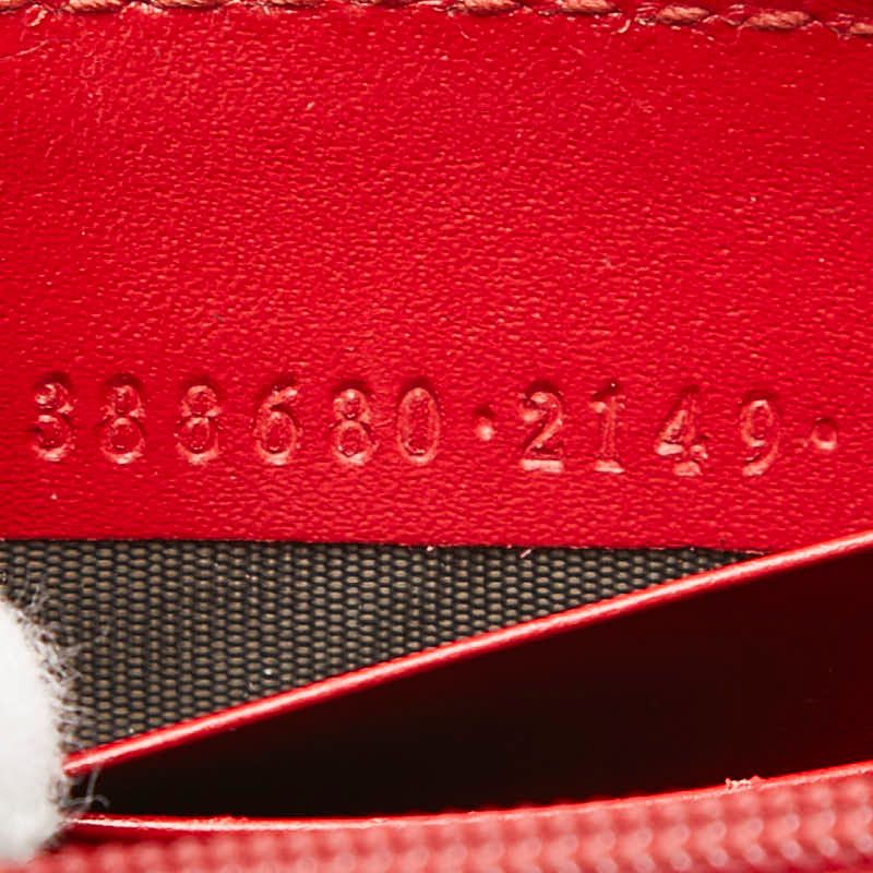 Gucci Guccissima Ribbon Motif Zip Around Wallet Red Leather — view 8