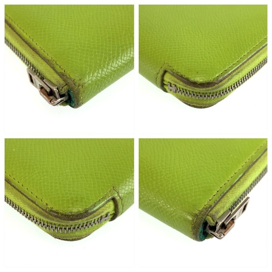 Hermes Azap Long Silk'in Wallet Green Blue Silver Veau Epsom — view 6