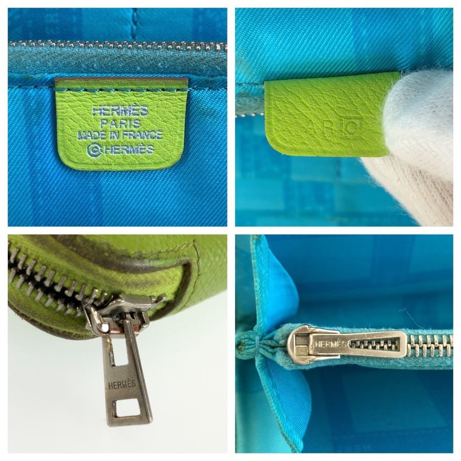 Hermes Azap Long Silk'in Wallet Green Blue Silver Veau Epsom — view 3