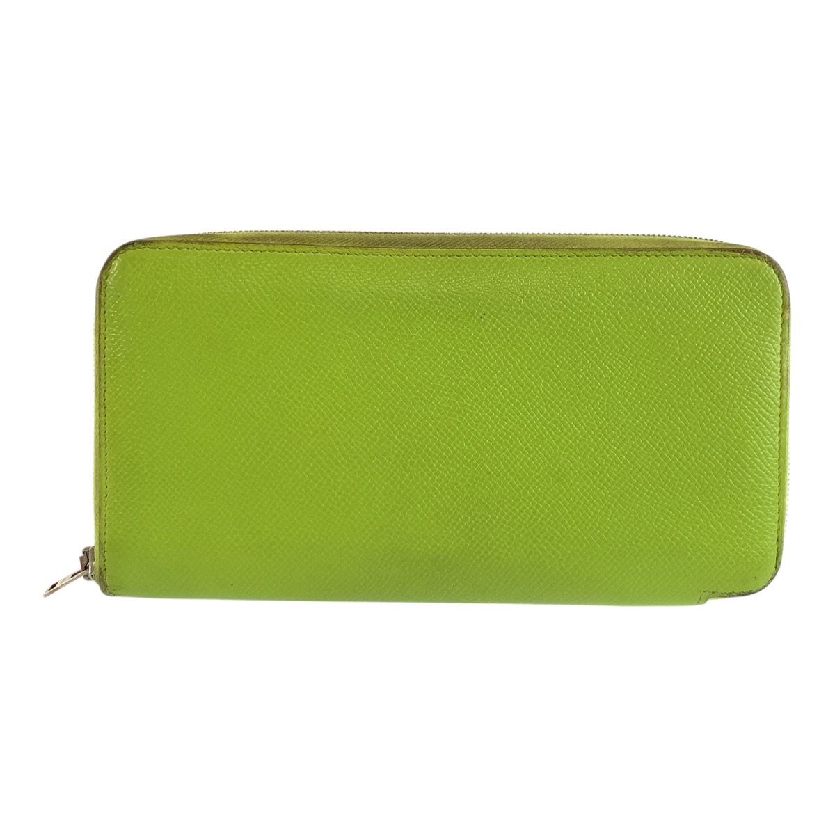 Hermes Azap Long Silk'in Wallet Green Blue Silver Veau Epsom
