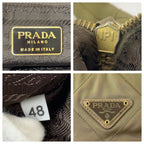 Prada Tessuto Chain Shoulder Bag Khaki Nylon — view 4