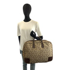 Celine C Macadam Boston Bag Brown Gold Canvas — view 8