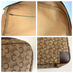 Celine C Macadam Boston Bag Brown Gold Canvas — view 5