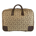 Celine C Macadam Boston Bag Brown Gold Canvas