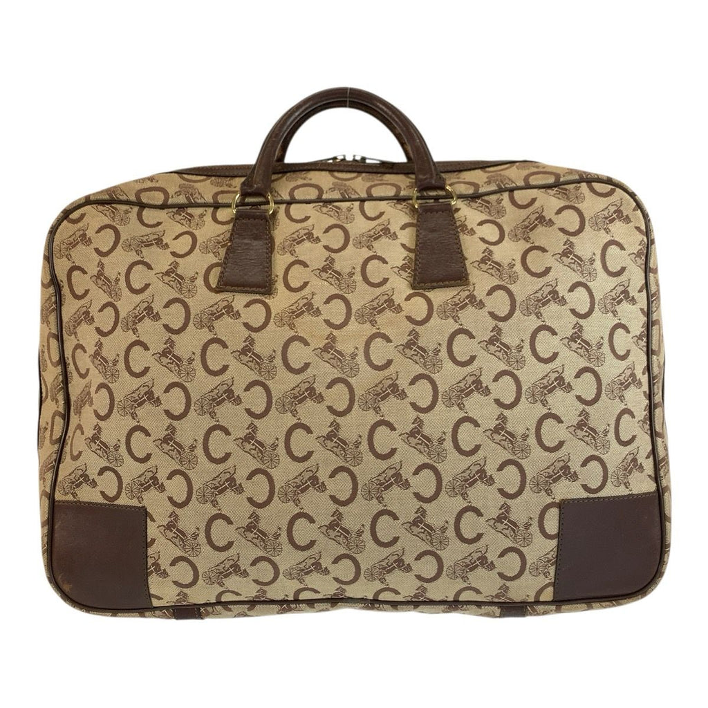 Celine C Macadam Boston Bag Brown Gold Canvas — view 2