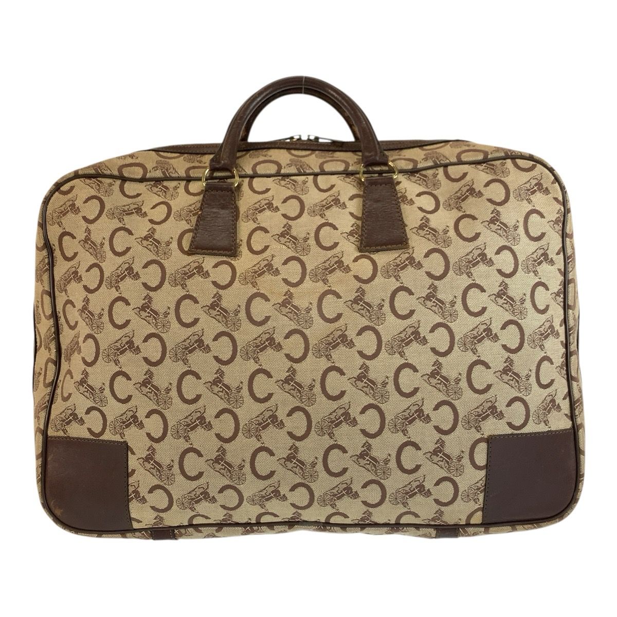 Celine C Macadam Boston Bag Brown Gold Canvas — view 2