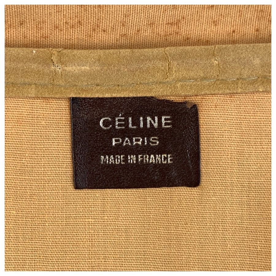 Celine C Macadam Boston Bag Brown Gold Canvas — view 3