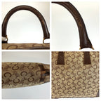 Celine C Macadam Boston Bag Brown Gold Canvas — view 6