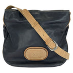 Loewe Anagram Shoulder Bag Black Brown Silver Leather