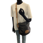 Loewe Anagram Shoulder Bag Black Brown Silver Leather — view 7