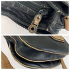 Loewe Anagram Shoulder Bag Black Brown Silver Leather — view 5