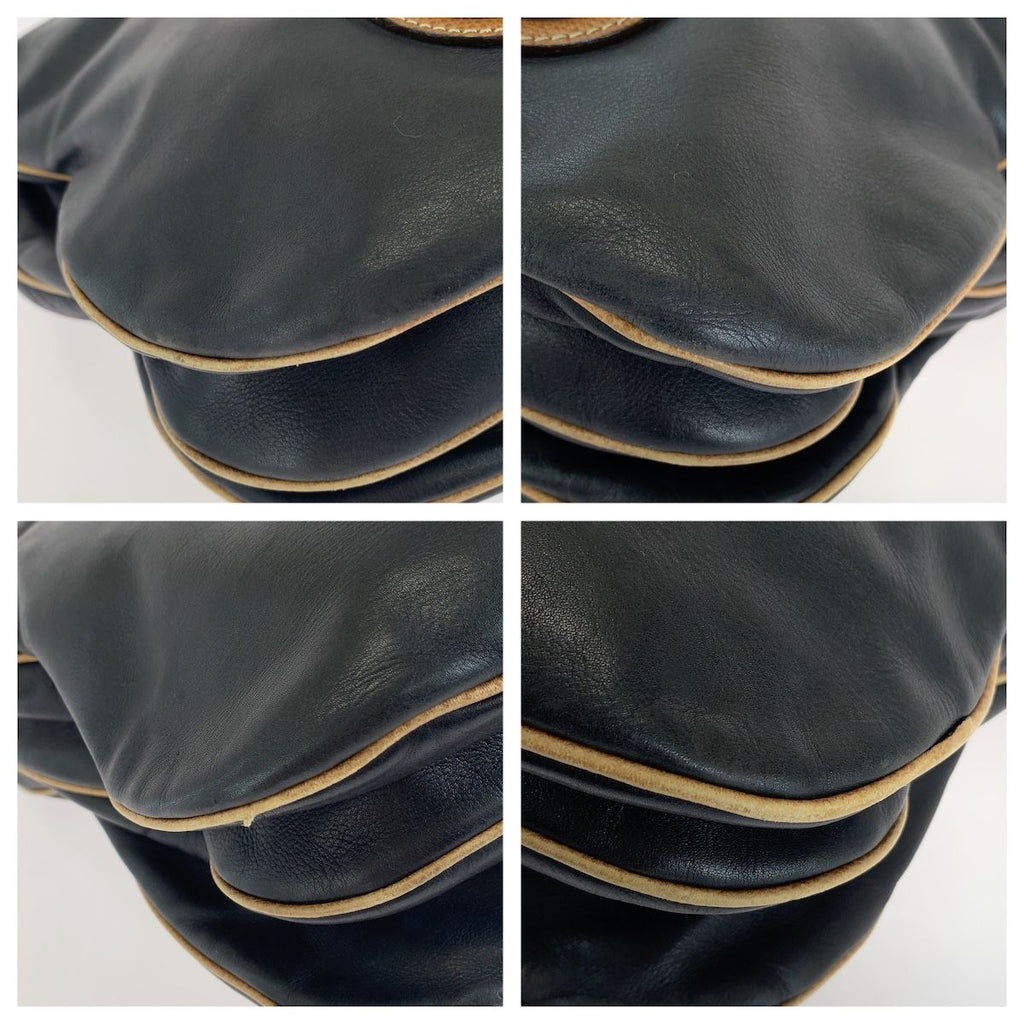 Loewe Anagram Shoulder Bag Black Brown Silver Leather — view 3